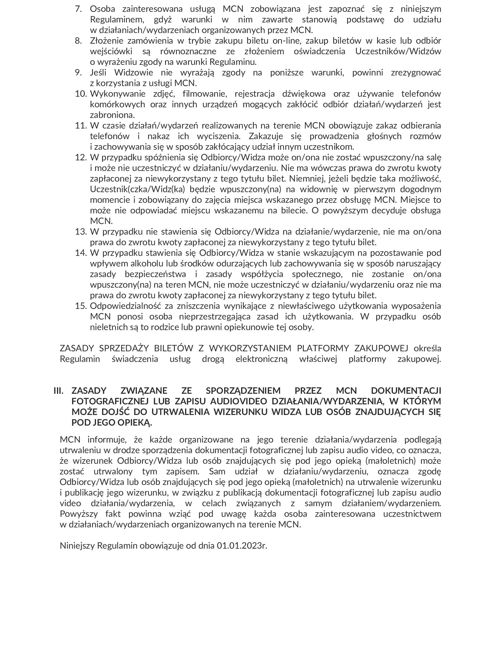 Regulamin - strona 2
